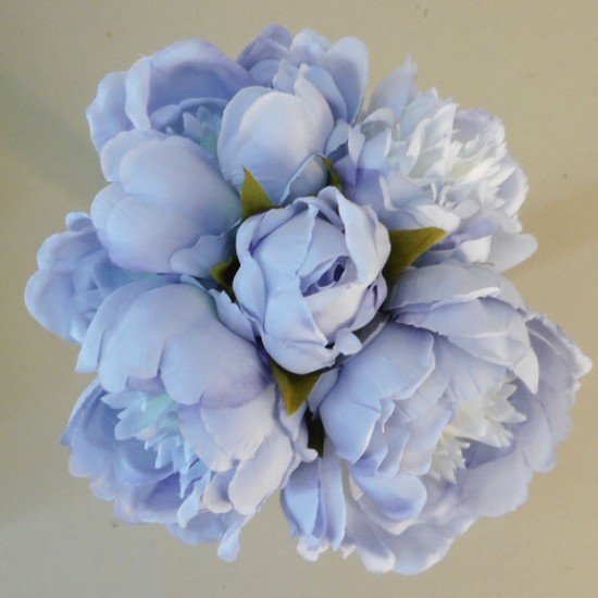 Artificial Peony Posy Hyacinth Blue 28cm Artificial Flowers